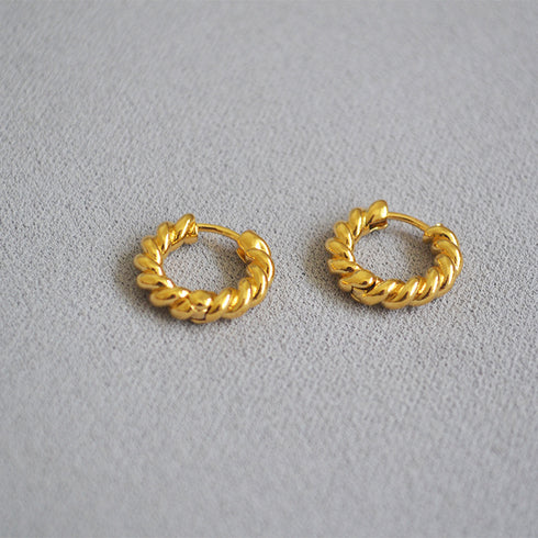Gold Twisted Hoop Earrings - Zafari Studio Jewelry